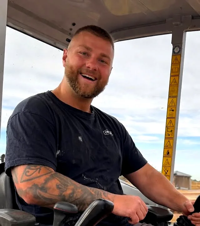 Kyle Cullen, owner of Northern Stormwater Solutions, on the machine on a job